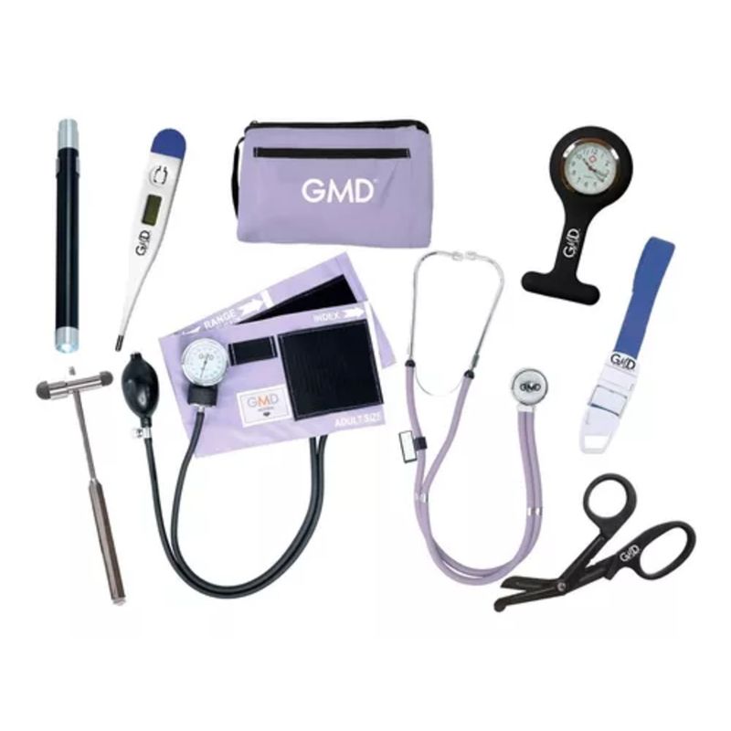 GMD - Kit Completo Enfermería Uso Clínico Y Estudiantil 8 Piezas Lila