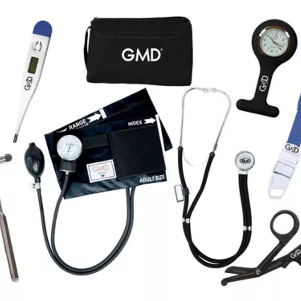 GMD - Kit Completo Enfermería Uso Clínico Y Estudiantil 8 Piezas Negro