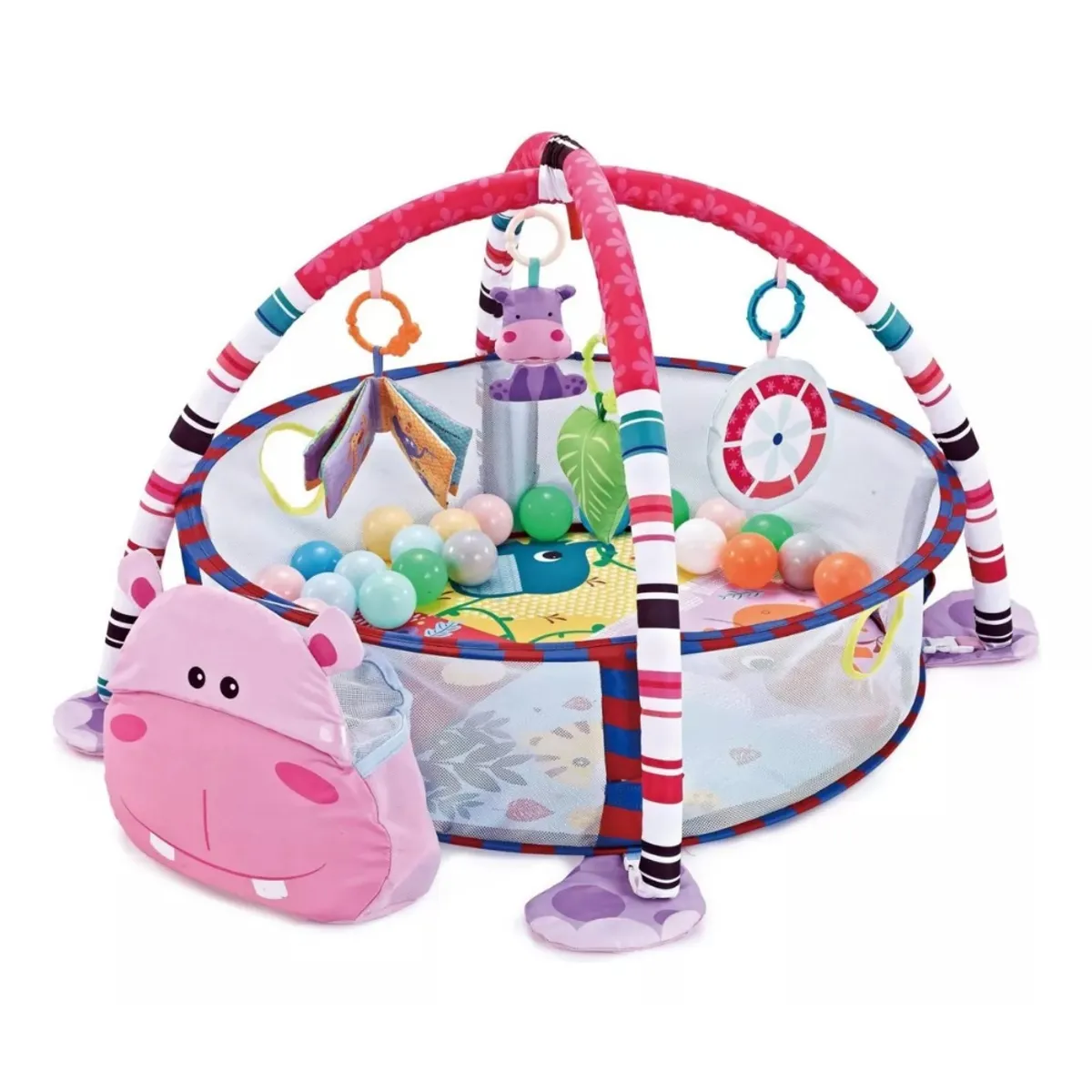 ONE PIXEL - Gimnasio Corral Para Bebe De Hipopotamo Piscina Mas Pelotas