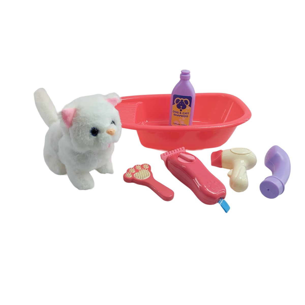 JUGUETERIA EXPRESS - Juguete Mascota Gato Electronico Con Bañera Y Accesorios