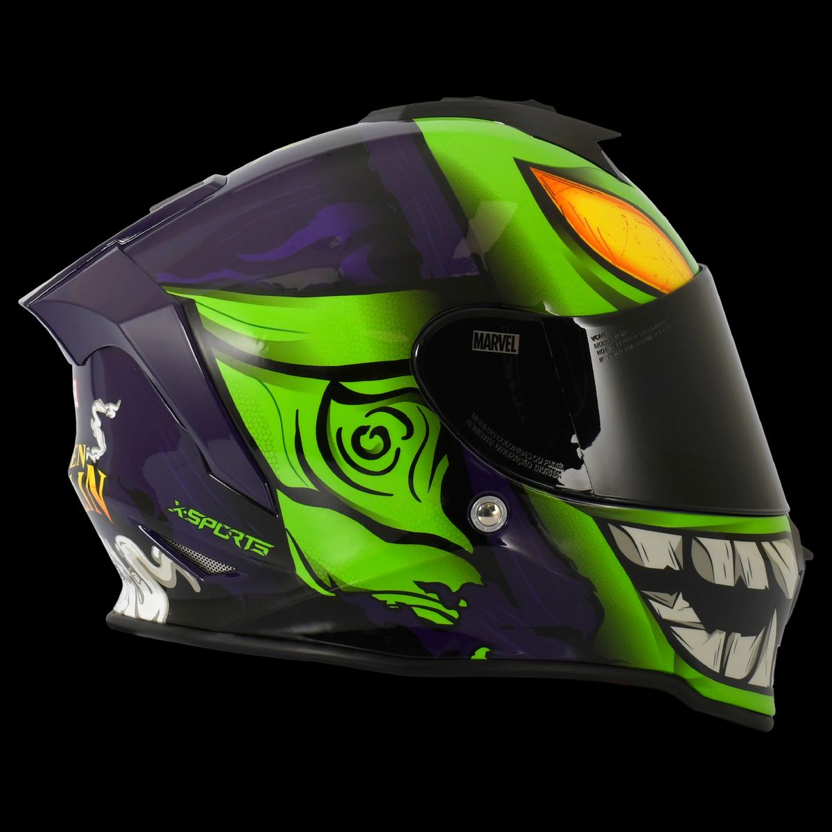 X SPORTS - CASCO X SPORTS V151 ECE2206 MARVEL GREEN GLOBIN BRILLO TLL M