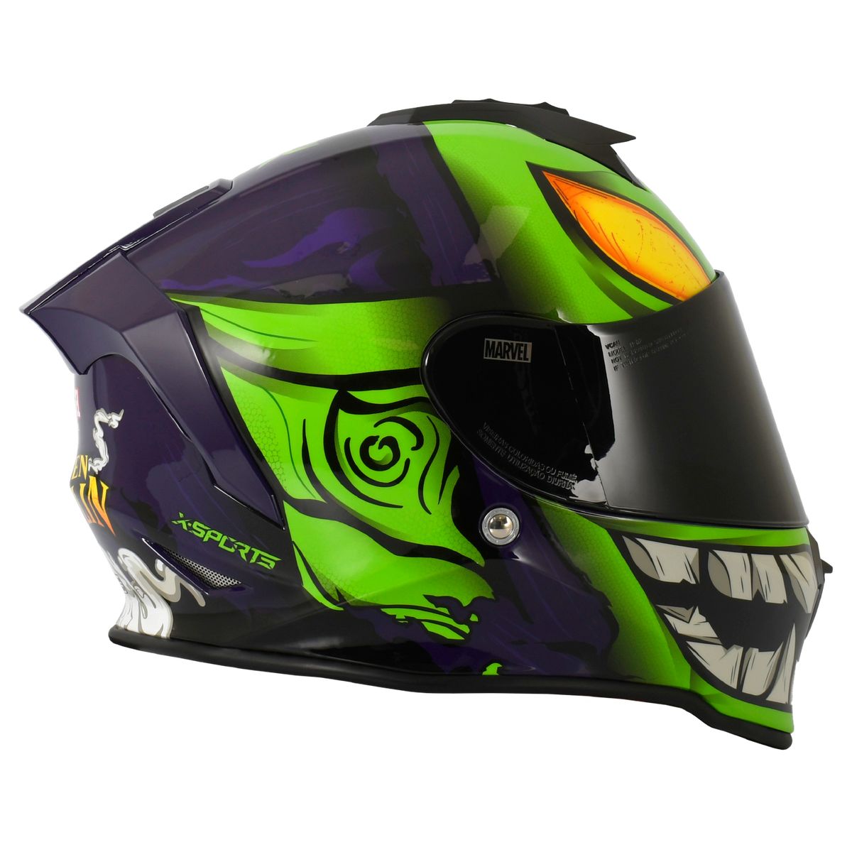 X SPORTS - CASCO X SPORTS V151 ECE2206 MARVEL GREEN GLOBIN BRILLO TLL M