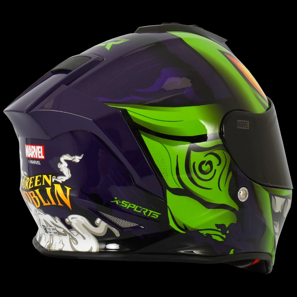 X SPORTS - CASCO X SPORTS V151 ECE2206 MARVEL GREEN GLOBIN BRILLO TLL M
