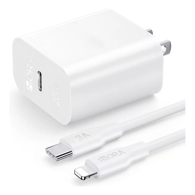 1HORA - Cargador Carga Rápida Lighting Con Cable Ip 3a 20w Carga Rápida iPhone