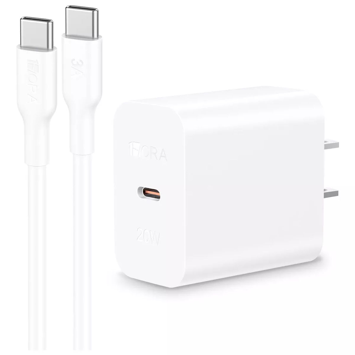 1HORA - Cargador Tipo C Carga Rápida Pd 20w Con Cable C A C Compatible Android