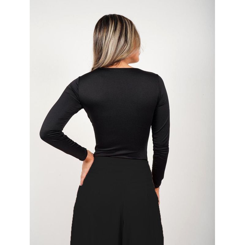MOLGOA - Body para Mujer Escote Cuadrado - Moscú Negro