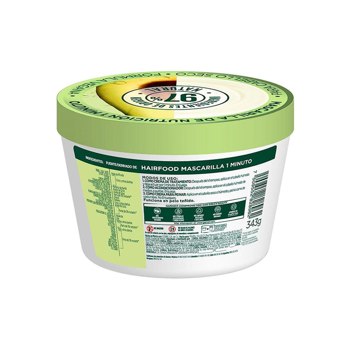 GENERICO - Mascarilla Fructis Hair Food Aguacate X 350ml