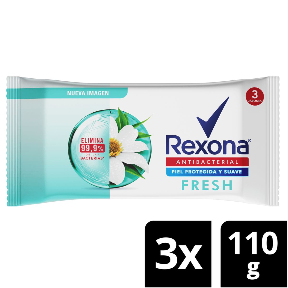 REXONA - Jabon Rexona Antibacterial Bamboo Aloe 110g X 3Und