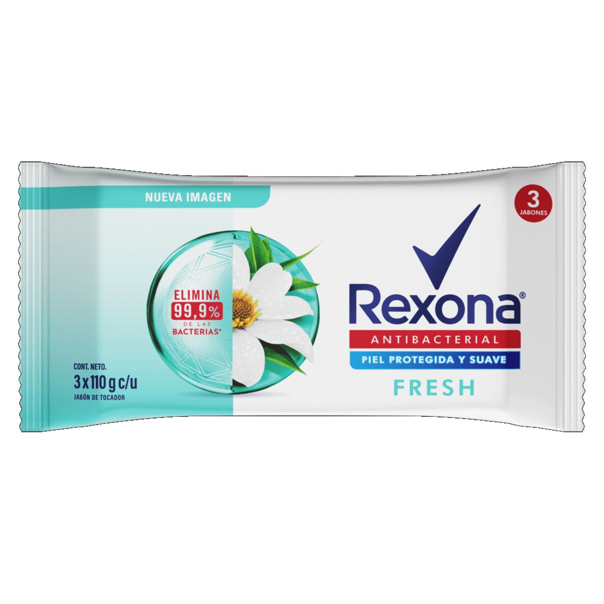 REXONA - Jabon Rexona Antibacterial Bamboo Aloe 110g X 3Und