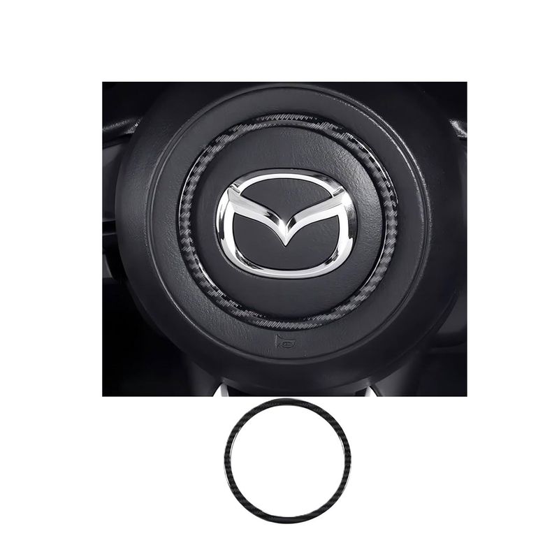 GENERICO - accesorios mazda 2 3 6 cx3 cx5 cx9 cubierta aro timon fibra