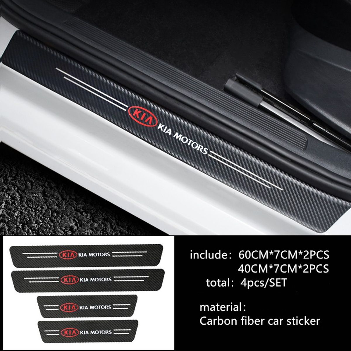 GENERICO - accesorios kia stonic tonic picanto sticker puertas 4 pcs