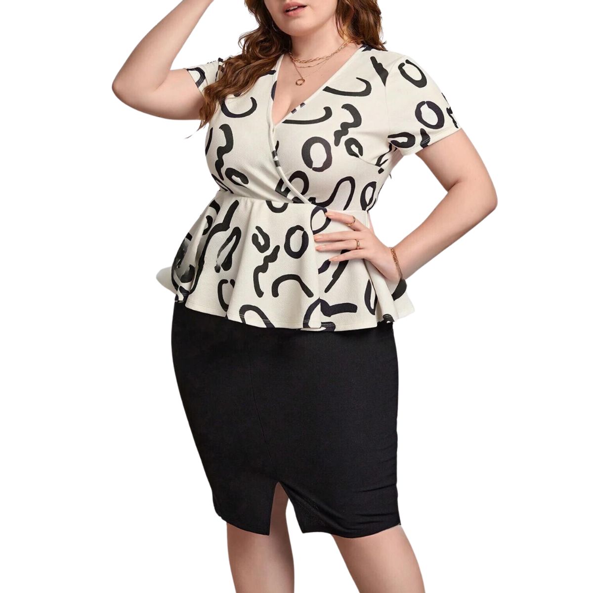 YURELKSHOP - CONJUNTO FALDA Y BLUSA PEPLUM_.