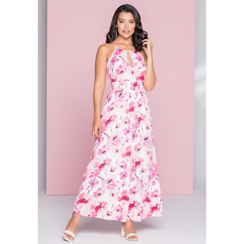 MARKETING PERSONAL - Vestido Largo Exterior Estampado Mp 882