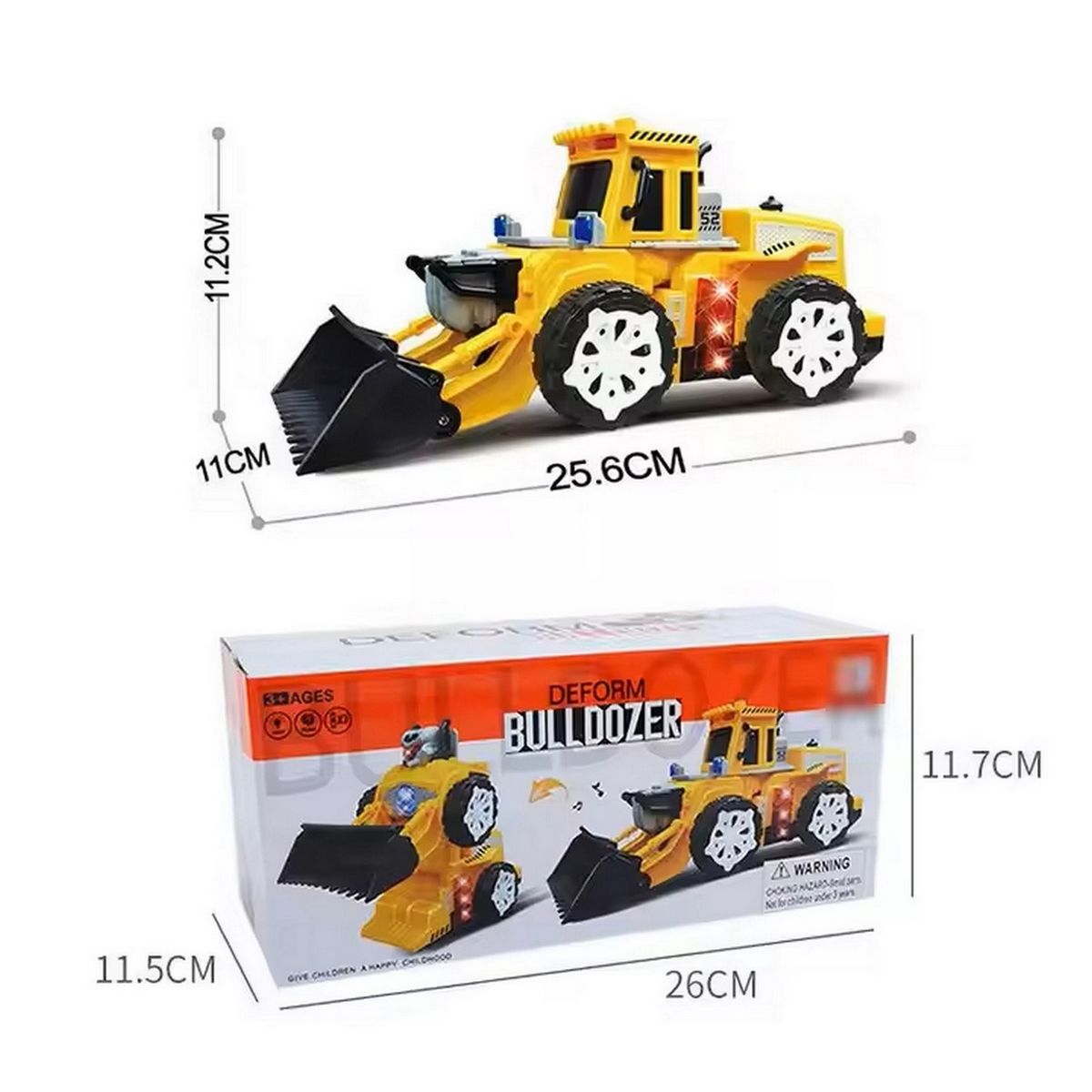 GENERICO - Excavadora Bulldozer Transformers Robot Juguete + Baterias