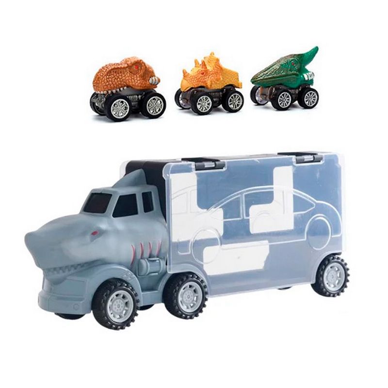 GENERICO - Camión Tractomula Tiburon Vehiculos Dinosaurios Juguete
