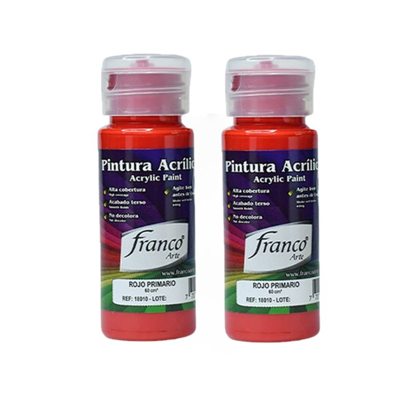 FRANCO ARTE - Pintura Al Frio Rojo Primario 15 Franco Arte X 2 Unidades