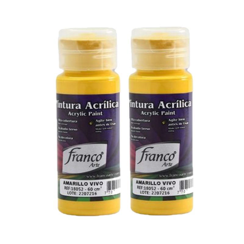 FRANCO ARTE - Pintura Al Frio Amarillo Vivo 65 Franco Arte X 2 Uinidades