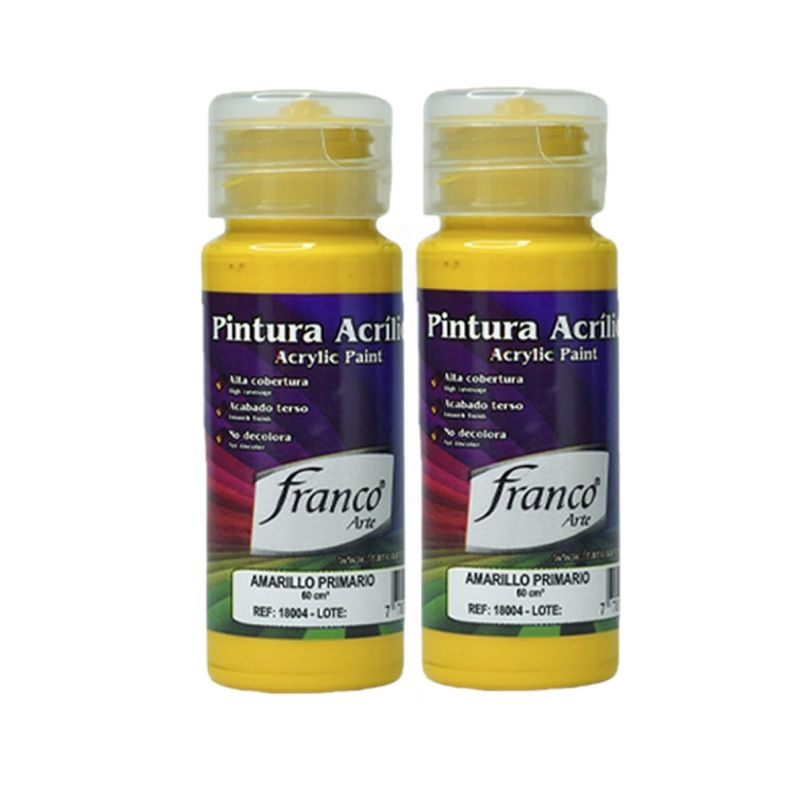 FRANCO ARTE - Pintura Al Frio Amarillo Primario 4 Franco Arte X 2 Unidades