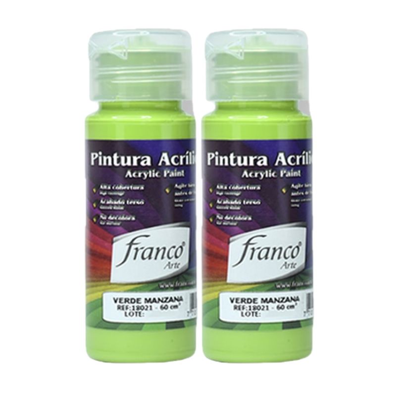 FRANCO ARTE - Pintura Al Frio Verde Manzana 29 Franco Arte X 2 Unidades