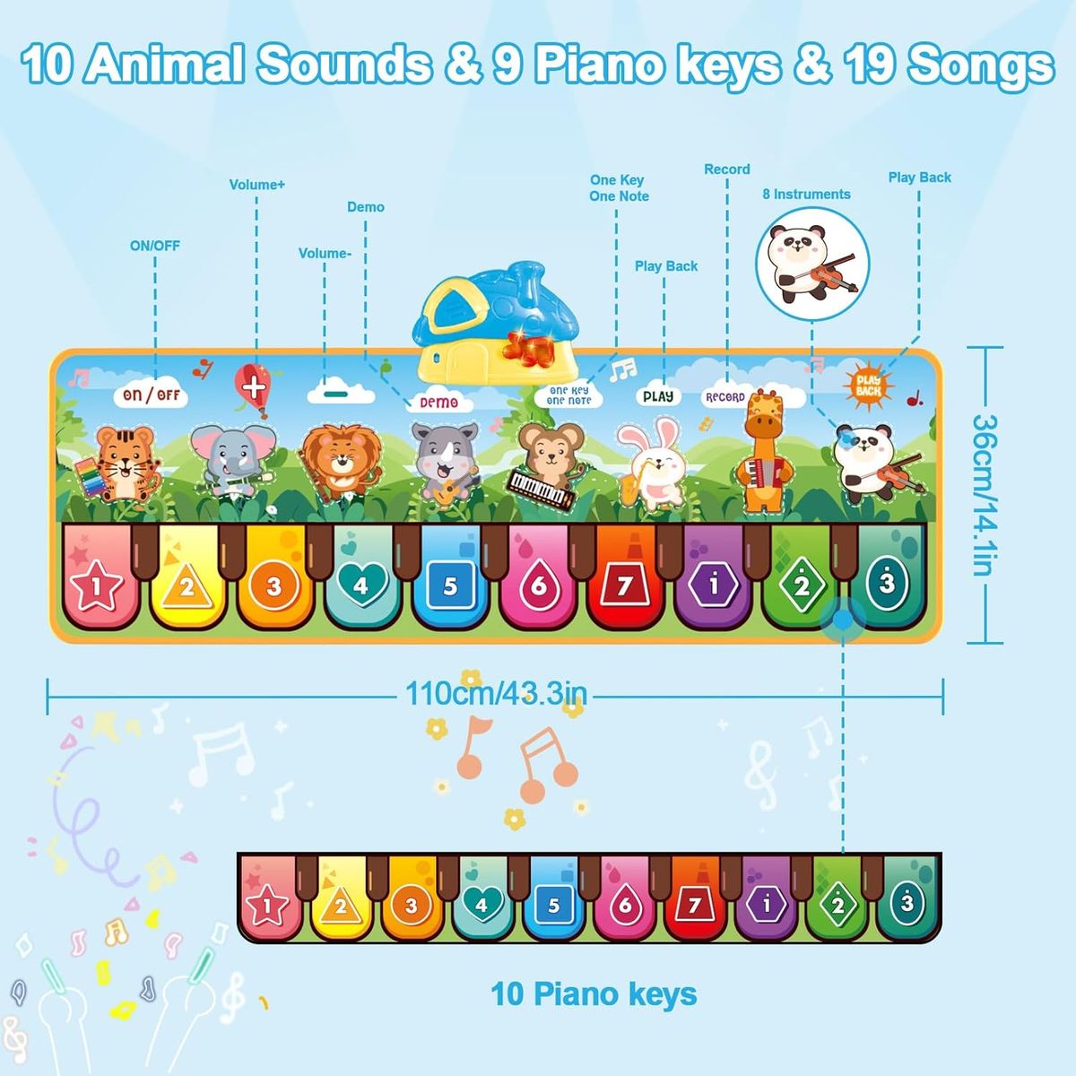 GENERICO - Tapete Musical Táctil Piano para Bebé Juguete Estimulación