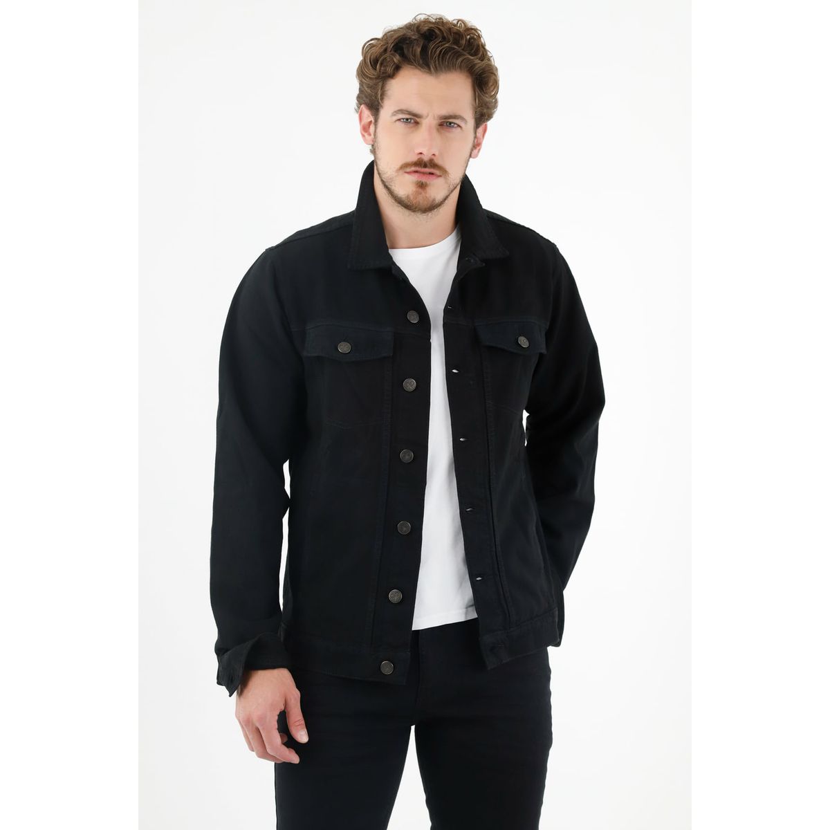 TENNIS - Chaqueta de jean negra para hombre