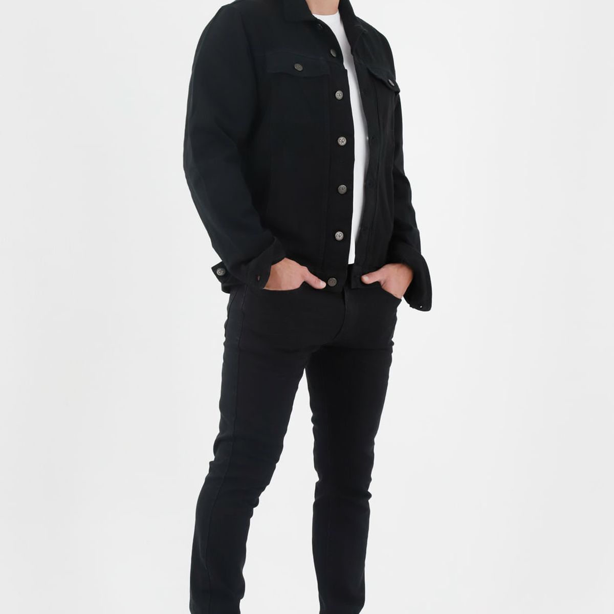 TENNIS - Chaqueta de jean negra para hombre