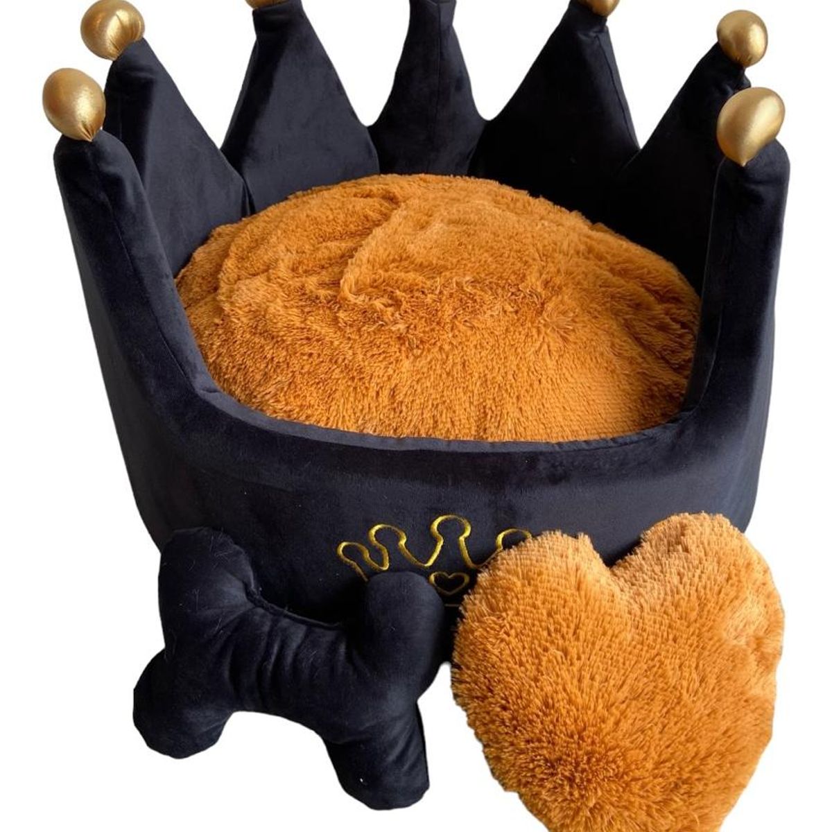 GENERICO - Cama Corona Negra con Café XS