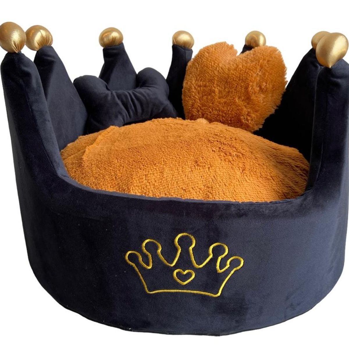 GENERICO - Cama Corona Negra con Café S