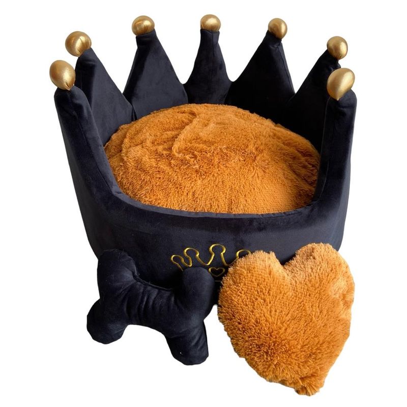 GENERICO - Cama Corona Negra con Café XL