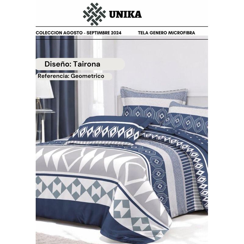 SIRENITAS - Juego de sabanas Cama Queen Azul Lineal