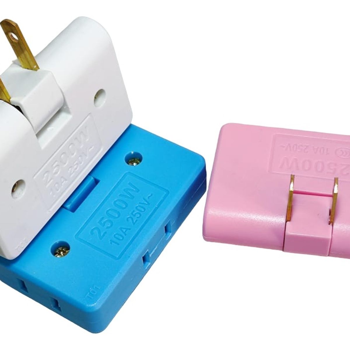 GENERICO - Adaptador Extensor Toma Corriente 3 Puertos Giratorio 180°