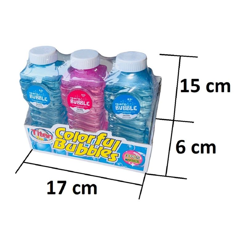 GENERICO - Set De 3 Tarros De Solución Para Burbujas - 240ml Cada Uno