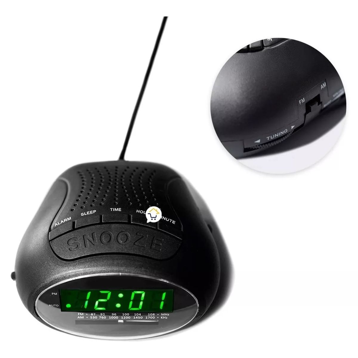 GENERICO - Radio Reloj Alarma Despertador Am Fm Digital oval