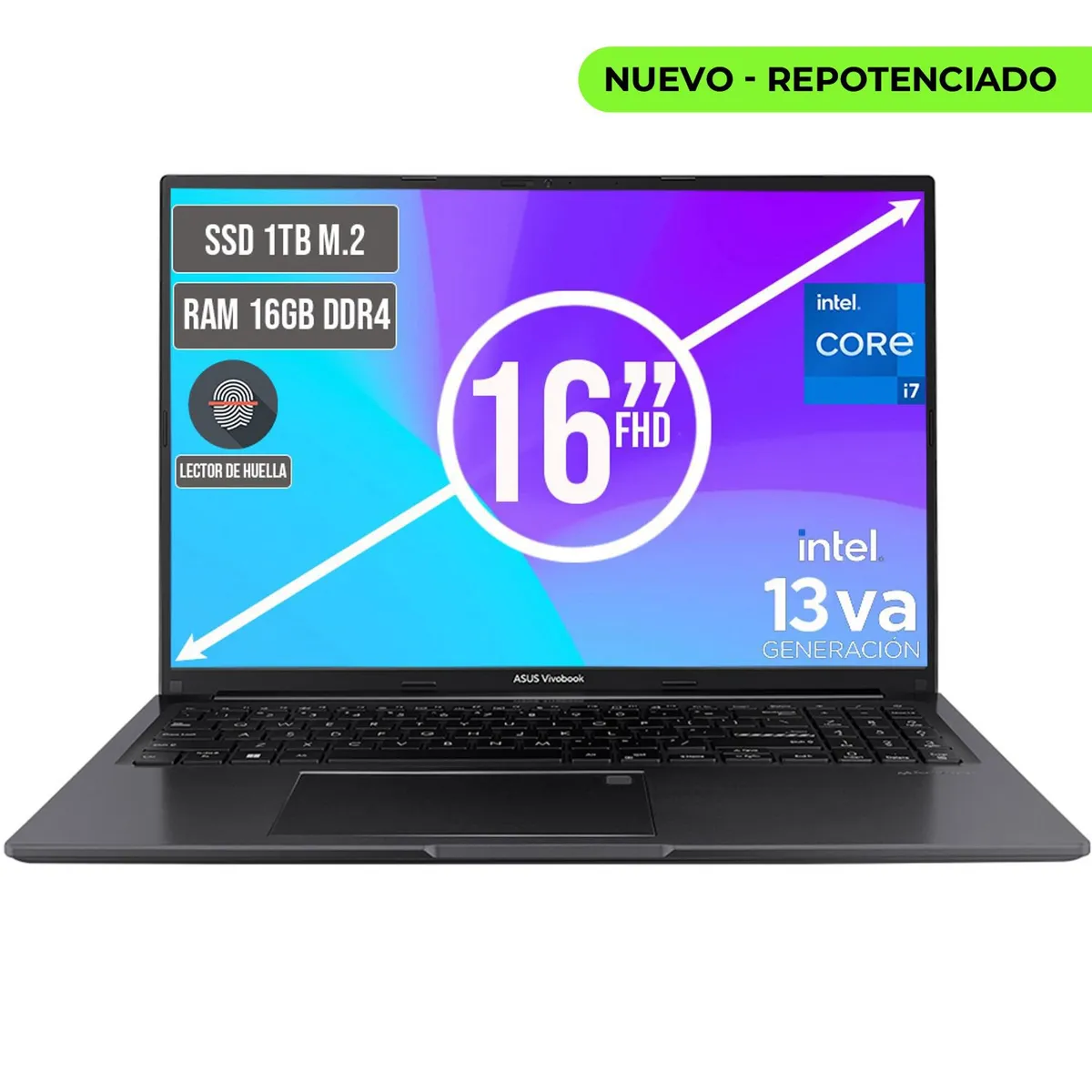 ASUS - Portátil Asus Vivobook Intel Core i7-13620H 16GB RAM 1TB SSD 16