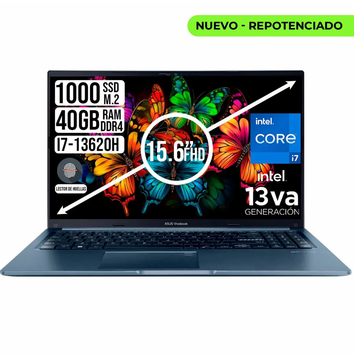 ASUS - PORTATIL ASUS VIVOBOOK INTEL CORE I7-13620H SSD 1TB RAM 40GB 15.6 FHD