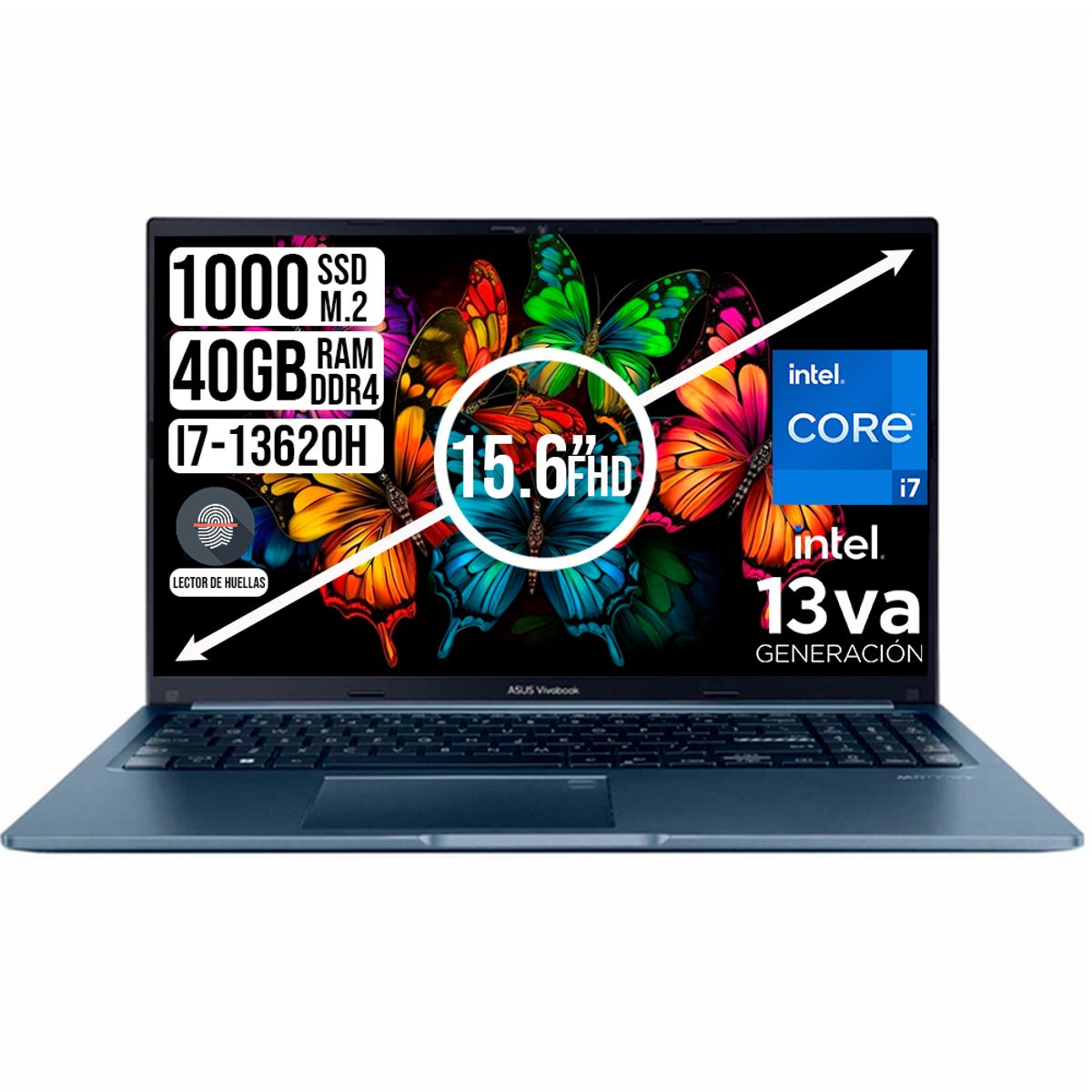 ASUS - PORTATIL ASUS VIVOBOOK INTEL CORE I7-13620H SSD 1TB RAM 40GB 15.6 FHD