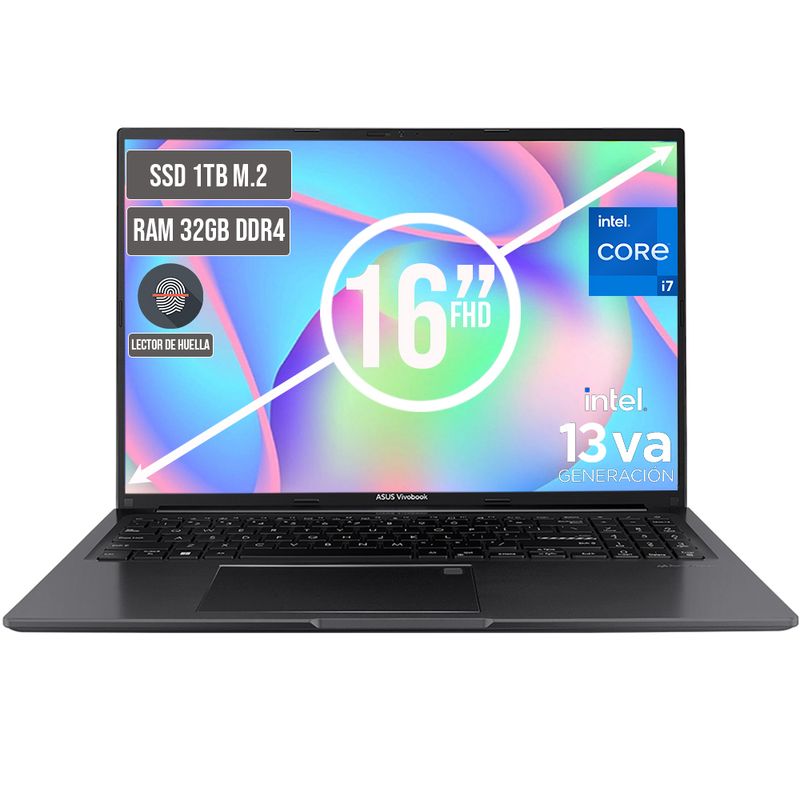 ASUS - Portátil Asus Vivobook Intel Core i7 1TB RAM 32GB 16" FHD