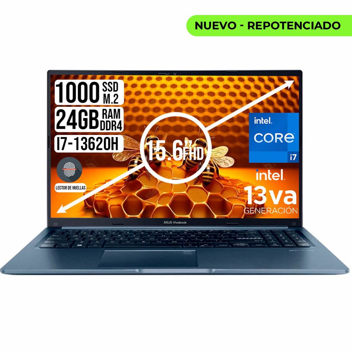 ASUS - PORTATIL ASUS VIVOBOOK INTEL CORE I7-13620H SSD 1TB RAM 24GB 15.6 FHD