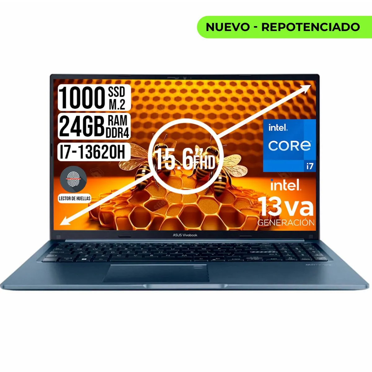 ASUS - PORTATIL ASUS VIVOBOOK INTEL CORE I7-13620H SSD 1TB RAM 24GB 15.6 FHD