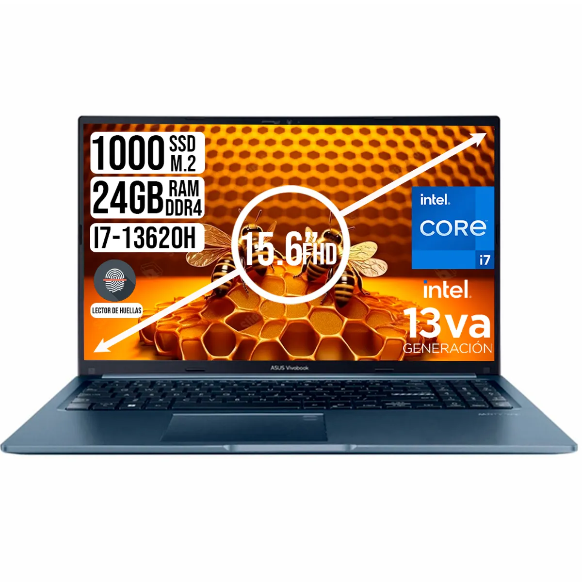 ASUS - PORTATIL ASUS VIVOBOOK INTEL CORE I7-13620H SSD 1TB RAM 24GB 15.6 FHD