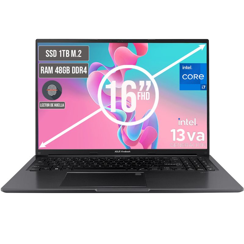 ASUS - Portátil Asus Vivobook Intel Core i7 48GB RAM 1TB SSD 16"