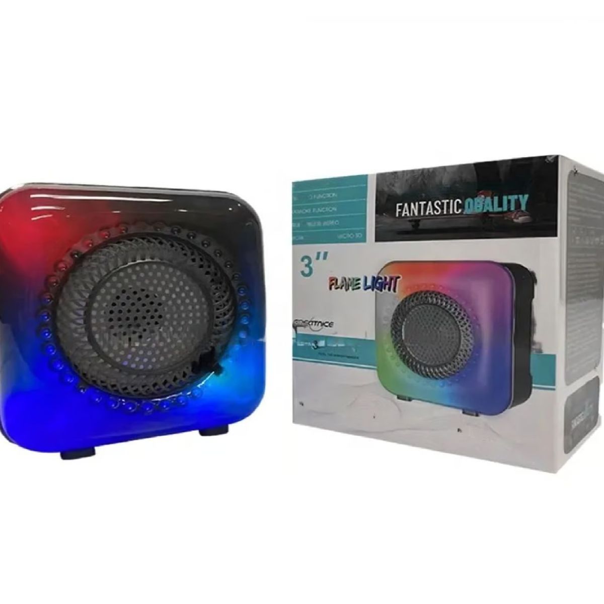 GENERICO - MINI PARLANTE BLUETOOTH RECARGABLE LUCES LED