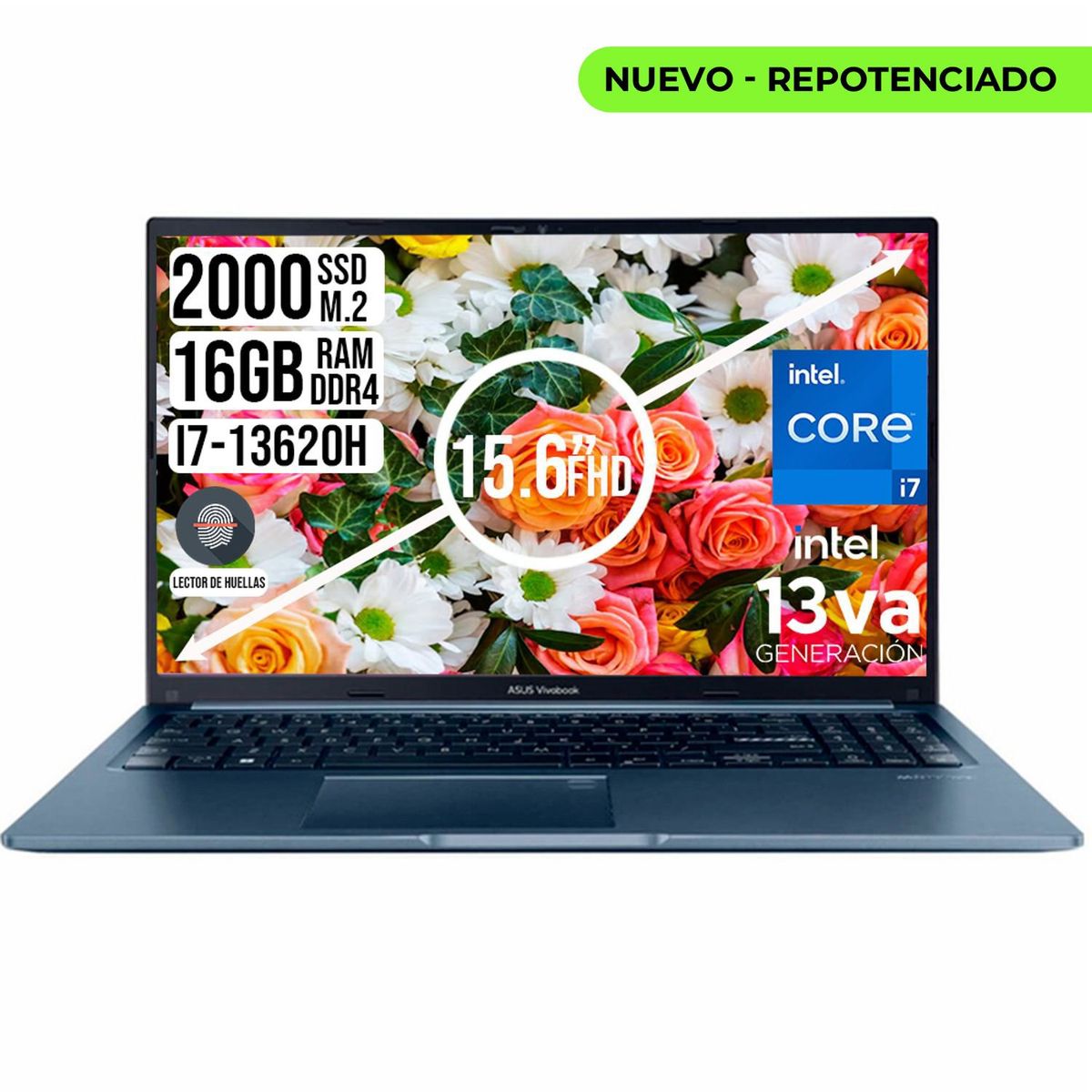 ASUS - PORTATIL ASUS VIVOBOOK INTEL CORE I7-13620H SSD 2TB RAM 16GB 15.6 FHD