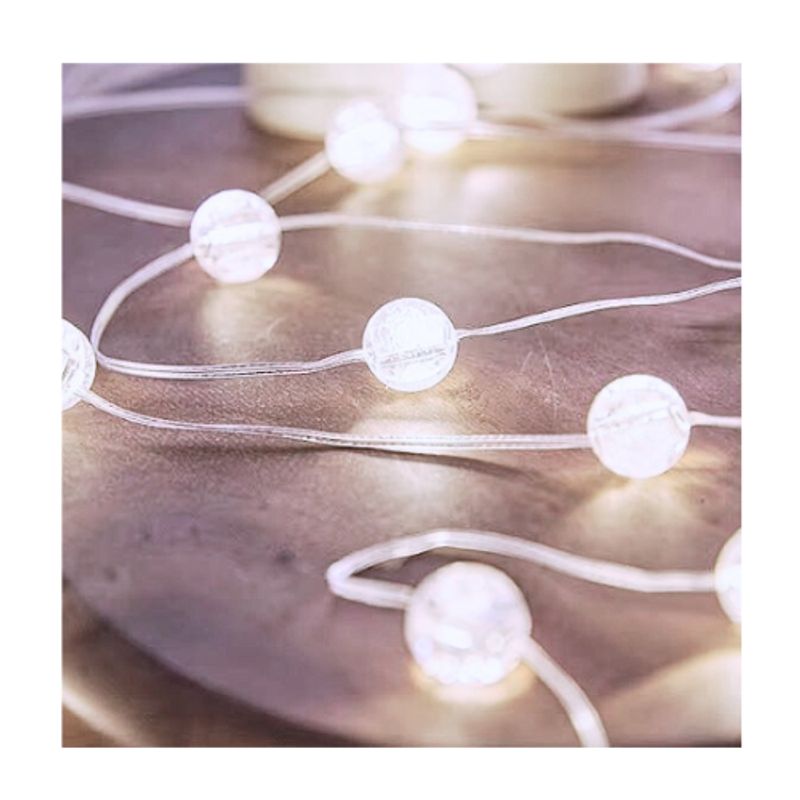 GENERICO - Cascada Bolas Luz Led 3x2 M Extensión Navidad Blanca