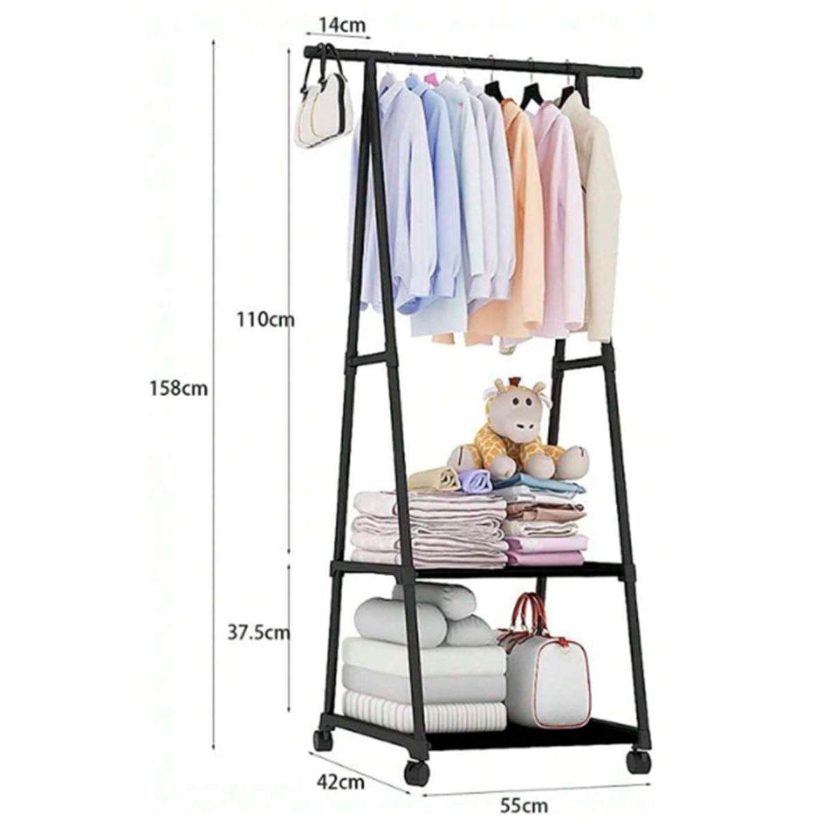 ONE PIXEL - Estante Perchero De Piso Con Estante Organizador Ropa