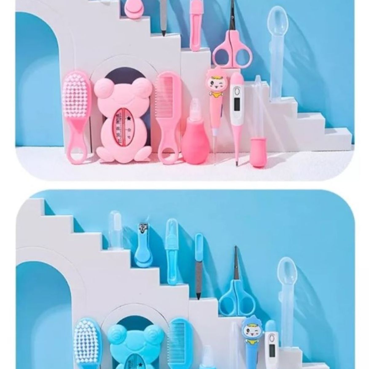 GENERICO - Kit Cuidado Aseo Bebe 20 Piezas Con Estuche Azul