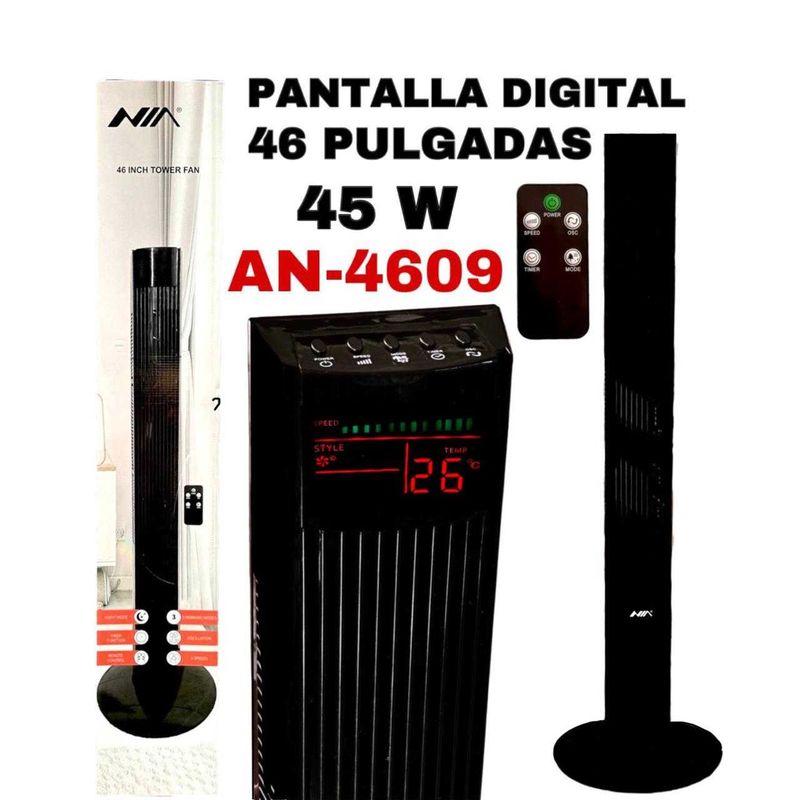 NIA - Ventilador De Torre Con Control 120cm Digital
