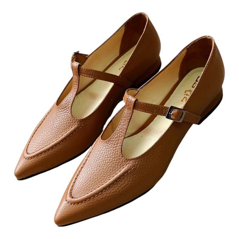 GENERICO - zapato valeta Flat Priscilla marca Zaffis color miel