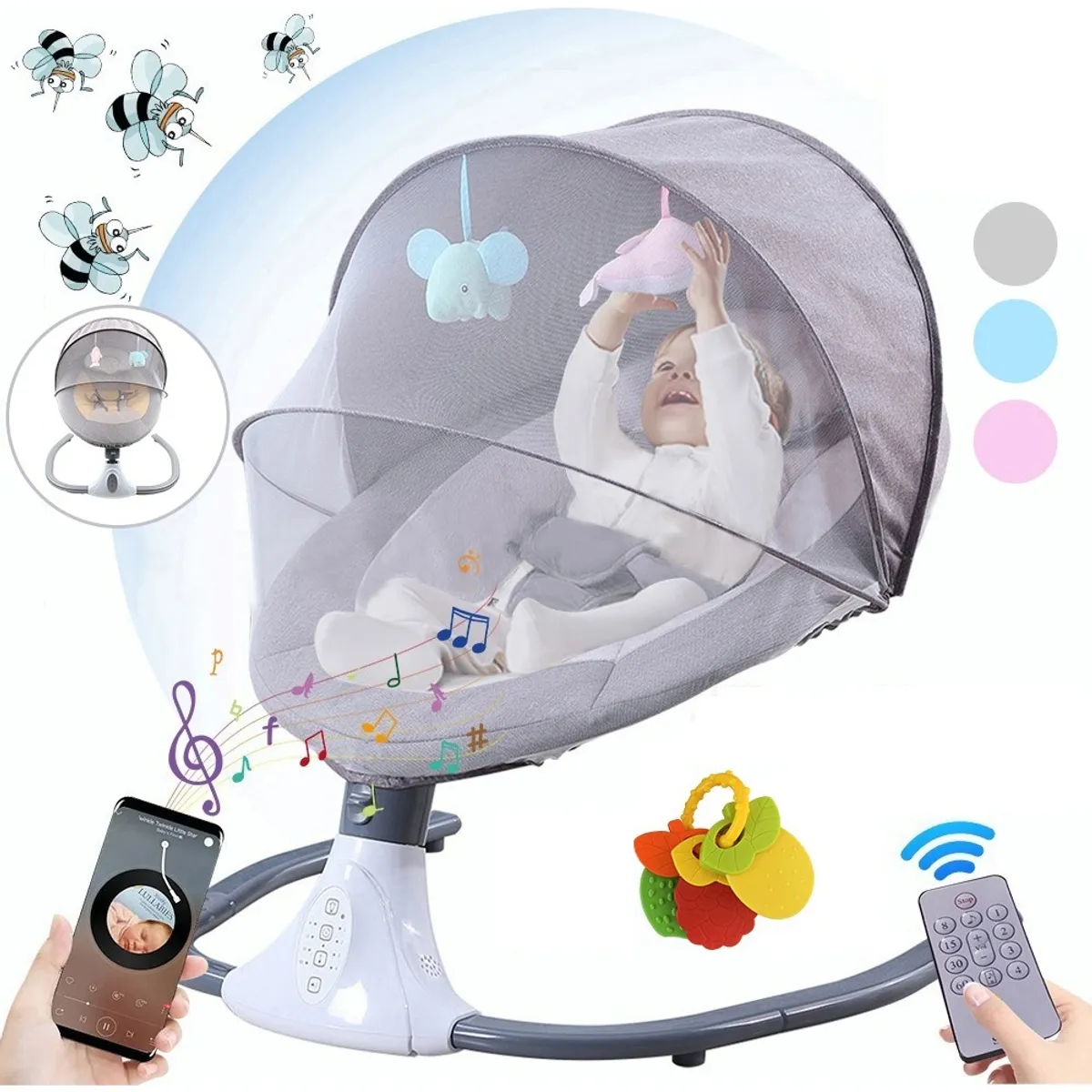 MUNDO BEBE - SILLA MECEDORA ELECTRICA DE LUJO PARA BEBES