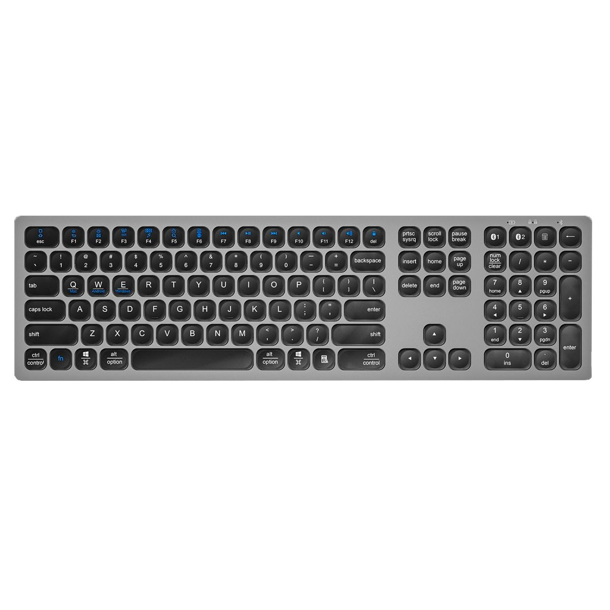 DAYOSHOP - Teclado Inalambrico Recargable Bluetooth Aluminio Profesiona